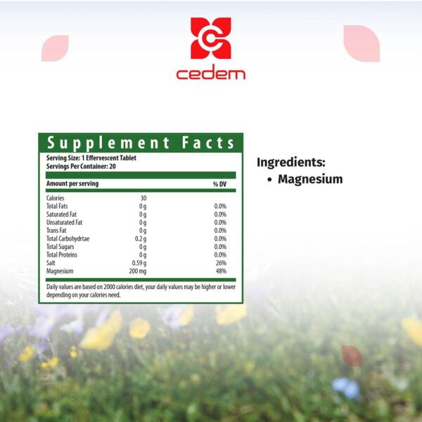 Magnesium supplement for muscle support and energy in VitaCed Magnesium by Cedem