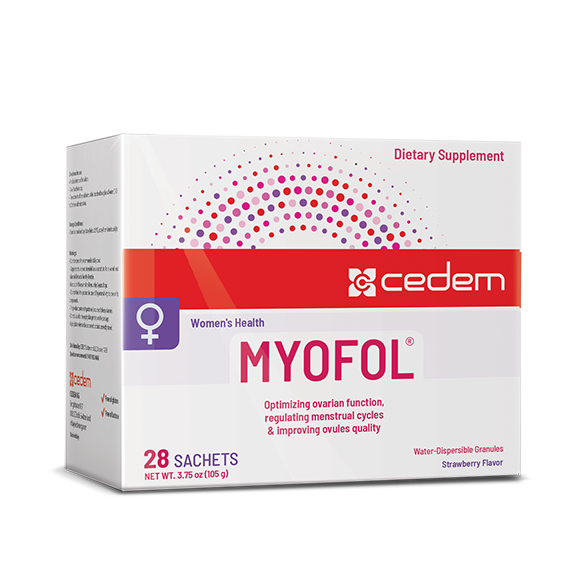 Discover MYOFOL: a revolutionary supplement for women's reproductive health. Optimizes ovarian function, regulates cycles, supports egg quality, and alleviates PCOS symptoms. Cedem ag.